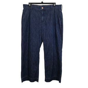 NWT J. Crew Trouser Jeans Denim Pants Wide Leg Size 20 Petite Casual Preppy